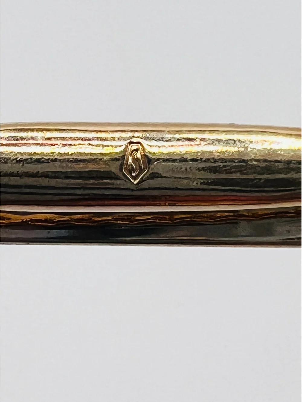 Vintage 1940s Swank Gold Tone Tie Clip Pentagon S Hallmark Mid Century